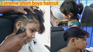 Extreme short haircuts school girl short haircut Hairstyle Boy Beauty Hair cut @shhaircut #viral