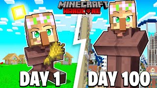 I Survived 100 DAYS as a VILLAGER in Minecraft