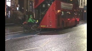 Broken down bus blocking the bike lane