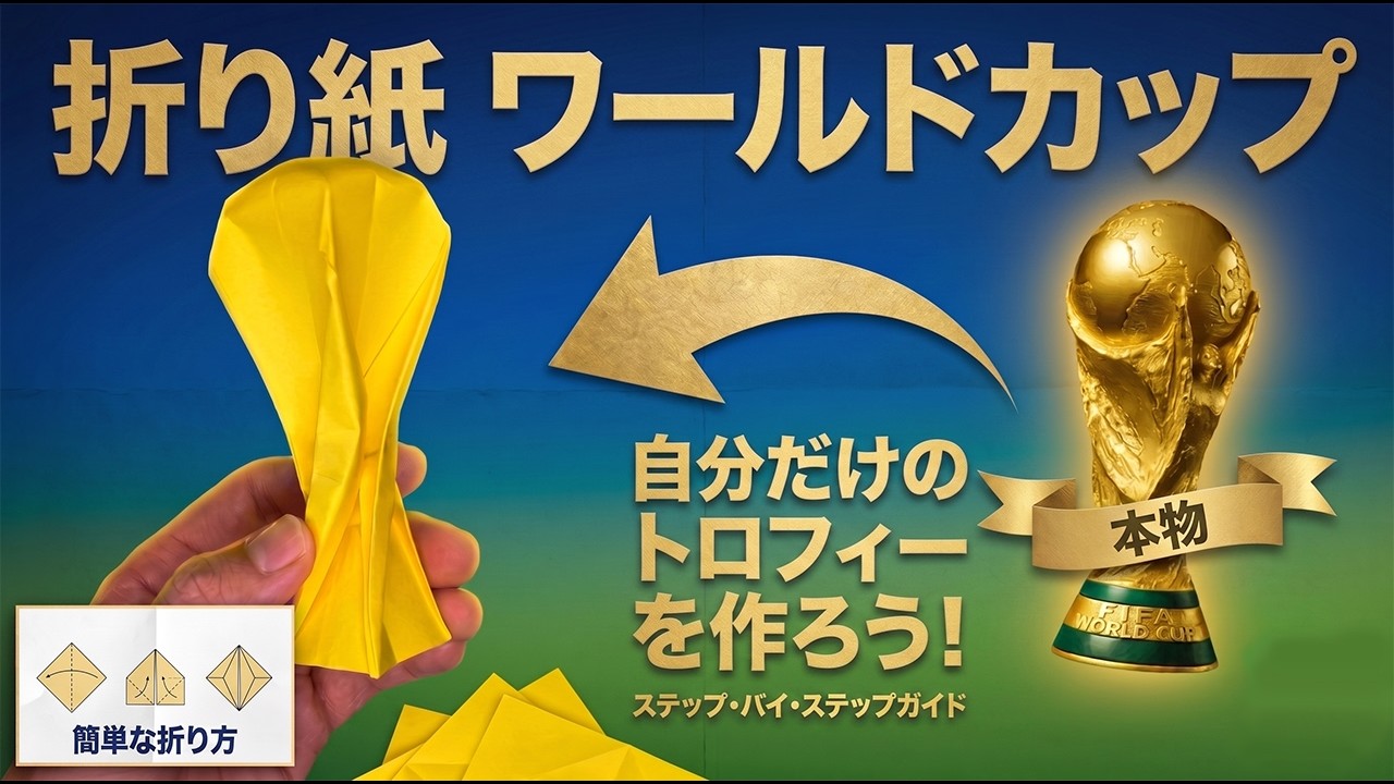 ORIGAMI折紙　日韓ワールドカップ サッカーW杯 2026 ⚽ 折り紙で作るかっこいいワールドカップ - YouTube