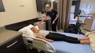 Transfer Resident from bed to Wheelchair using gait belt