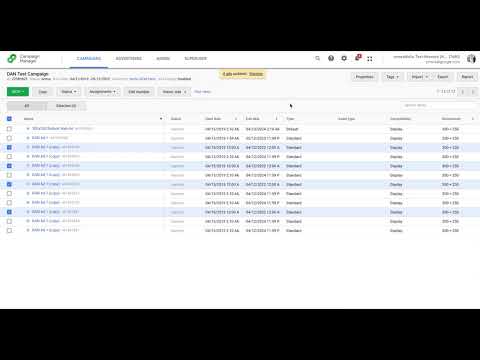 Google Marketing Platform - Bulk Editing Ads in Campaign Manager