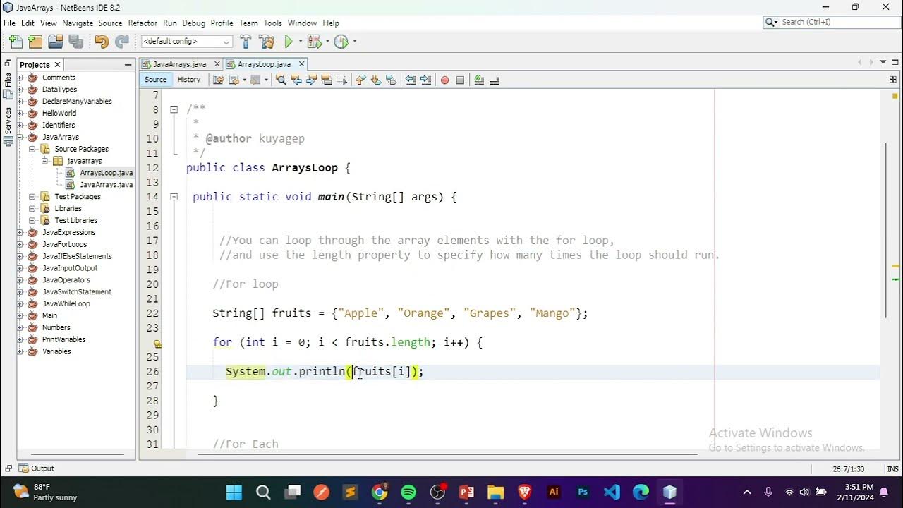 Java Part 23 - Array Loops for begginers - YouTube