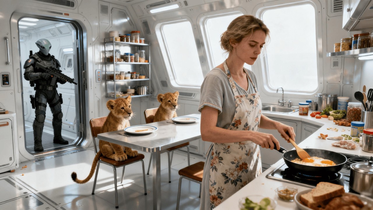 Патруль обнаружил следы детёныша, ведущие к её двери. Охранник застал её готовящей завтрак | HFY