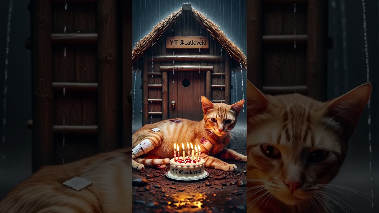 Behind the rain there is a sad story | Sick Cat 