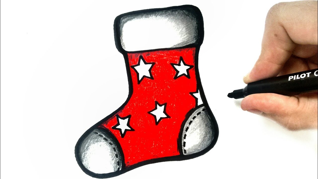 Sketch of Christmas socks with presents on white background. Vector. Stock  Vector | Adobe Stock