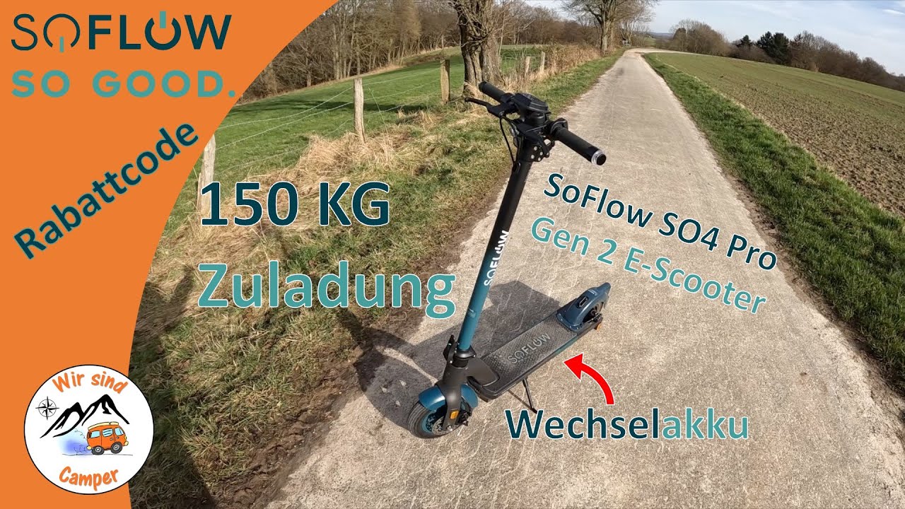 TOP E-SCOOTER mit 150 KG Zuladung | SOFLOW SO 4 Pro Gen.2 - YouTube