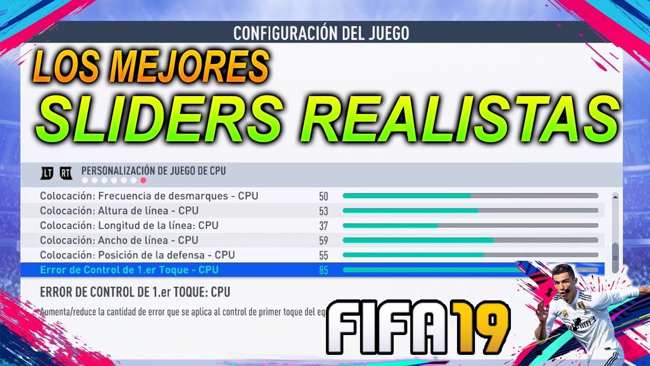 🔥LOS MEJORES SLIDERS REALISTAS PARA TU MODO CARRERA EN FIFA 19 
