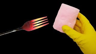 EXPERIMENT: GLOWING FORK vs COTTON CANDY