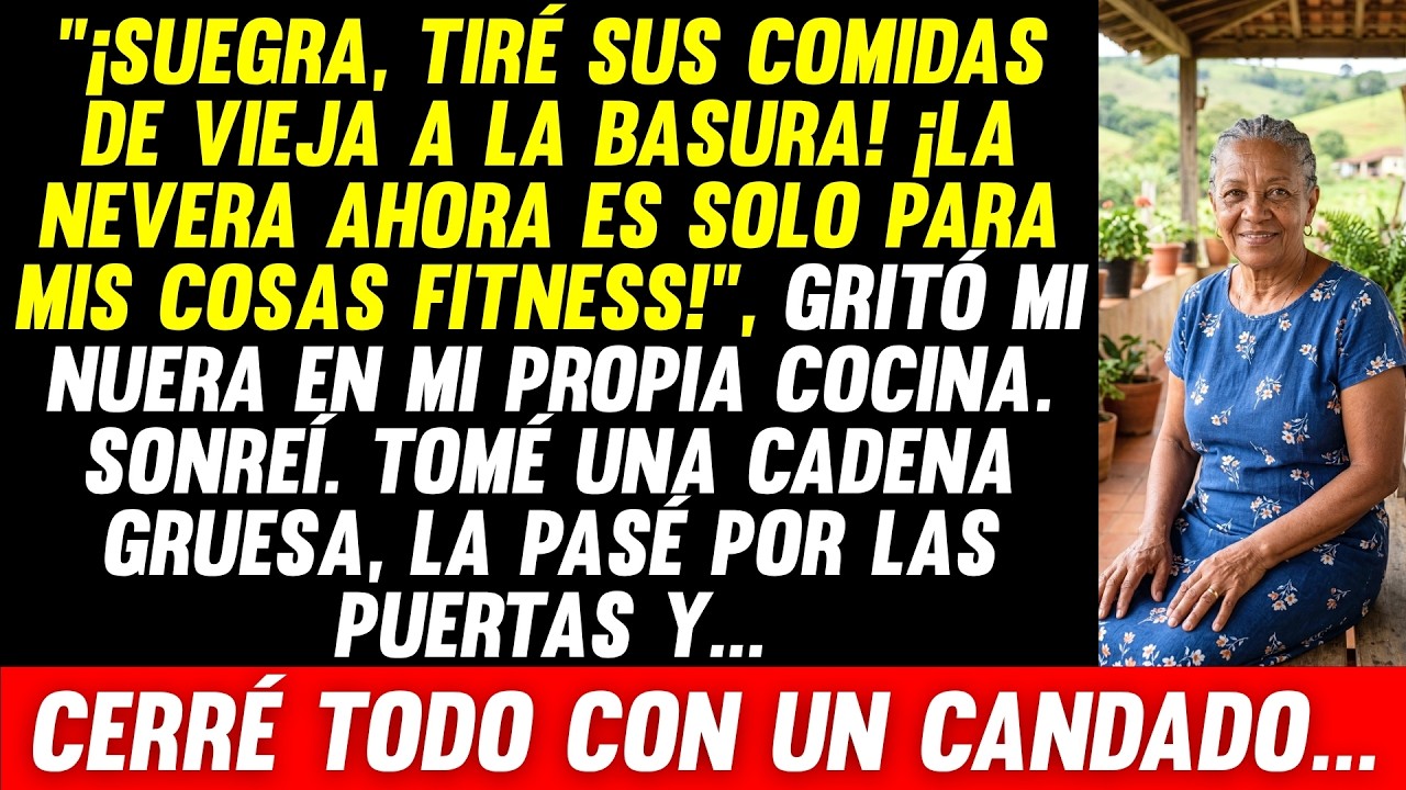 Mi nuera me llamó "vieja" y tiró a la basura el flan que hacía para mi difunto marido, delante de mí, en mi propia cocina. "La nevera ahora es solo para mis cosas fitness", gritó, mientras yo veía...