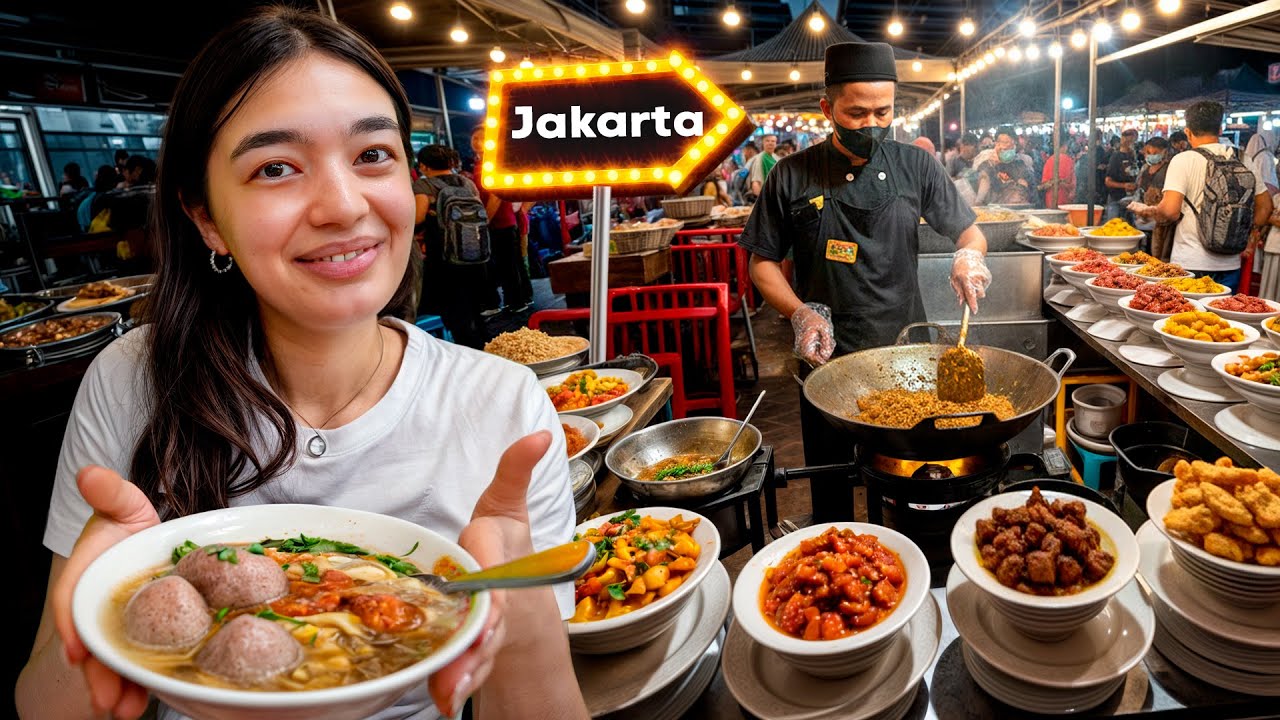 Целый день еды в Джакарте 🇮🇩 | Лучшая уличная еда + обязательный к посещению ночной рынок!