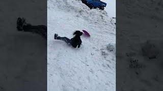 Sledder Takes a Spill into Snow || ViralHog