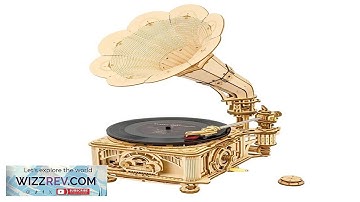 US EU Direc Robotime Manivela Clsico Gramfono con Msica 1:1 424pcs