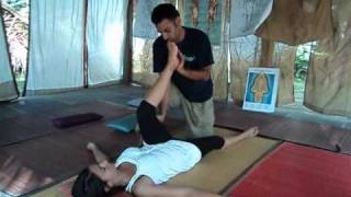 Thai Massage Training Content: Hamstring stretches in Supine position
