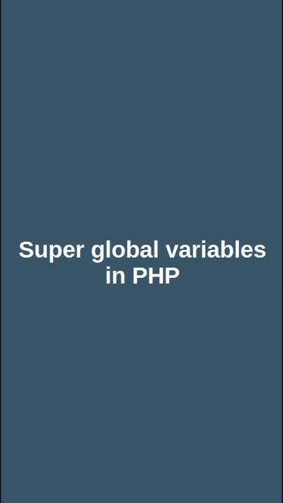 Super global variables in PHP #computerscience - YouTube