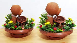How to Make Beautiful Terracotta Fountain at Home | Amazing Tabletop Waterfall Fountain |DIY|