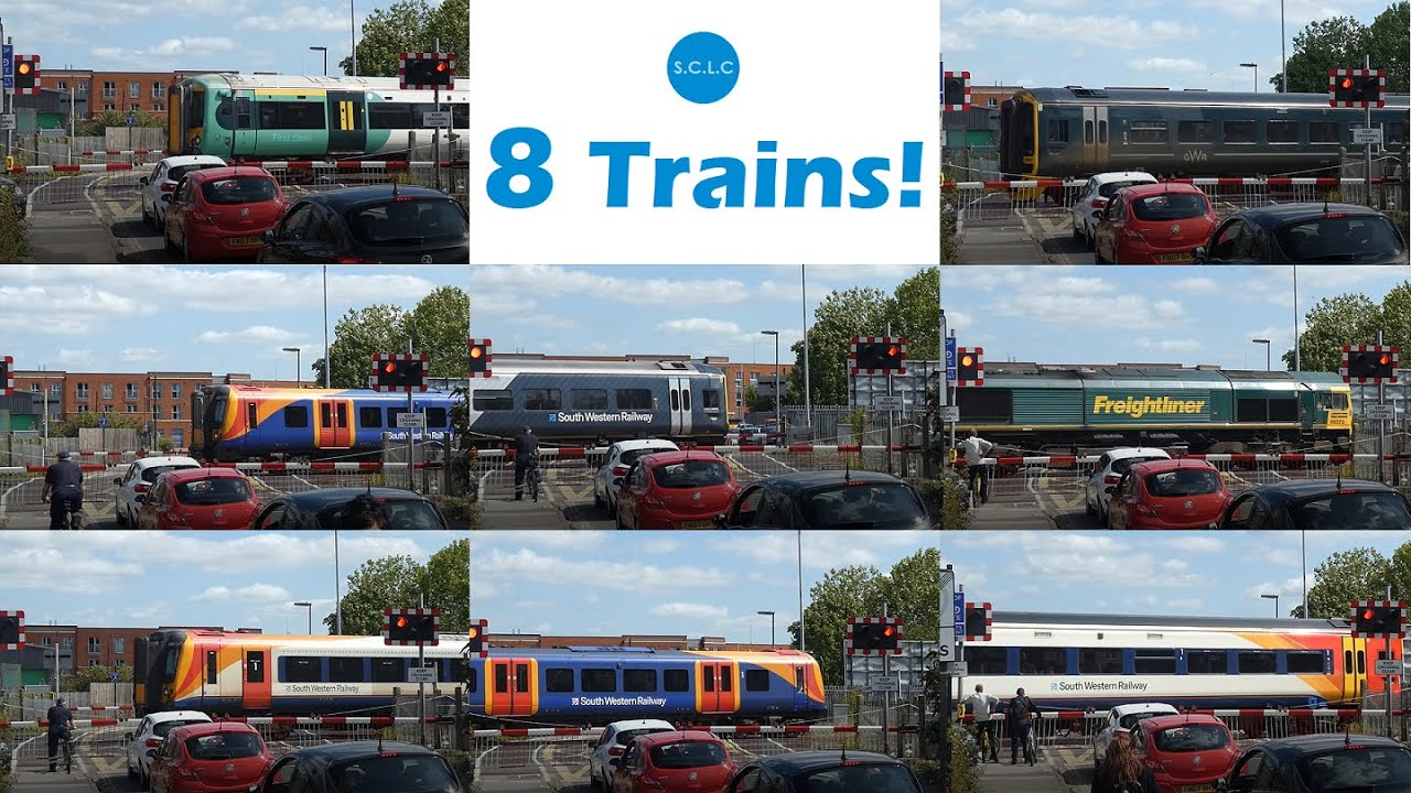 8 Trains! Southampton Level Crossing 15/08/2019 (Busiest road crossing in the UK!)