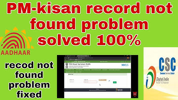 pm kisan record not found problem solved ।pm kisan ekyc।record not found problem pm kisan