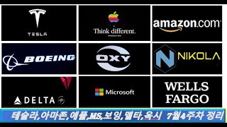 [News] 테슬라(Tesla), 아마존(Amazon), 애플(Apple), 마이크로소프트(MS), 보잉(Boeing), 델타(Delta),옥시(OXY)  7월 4주차 정리