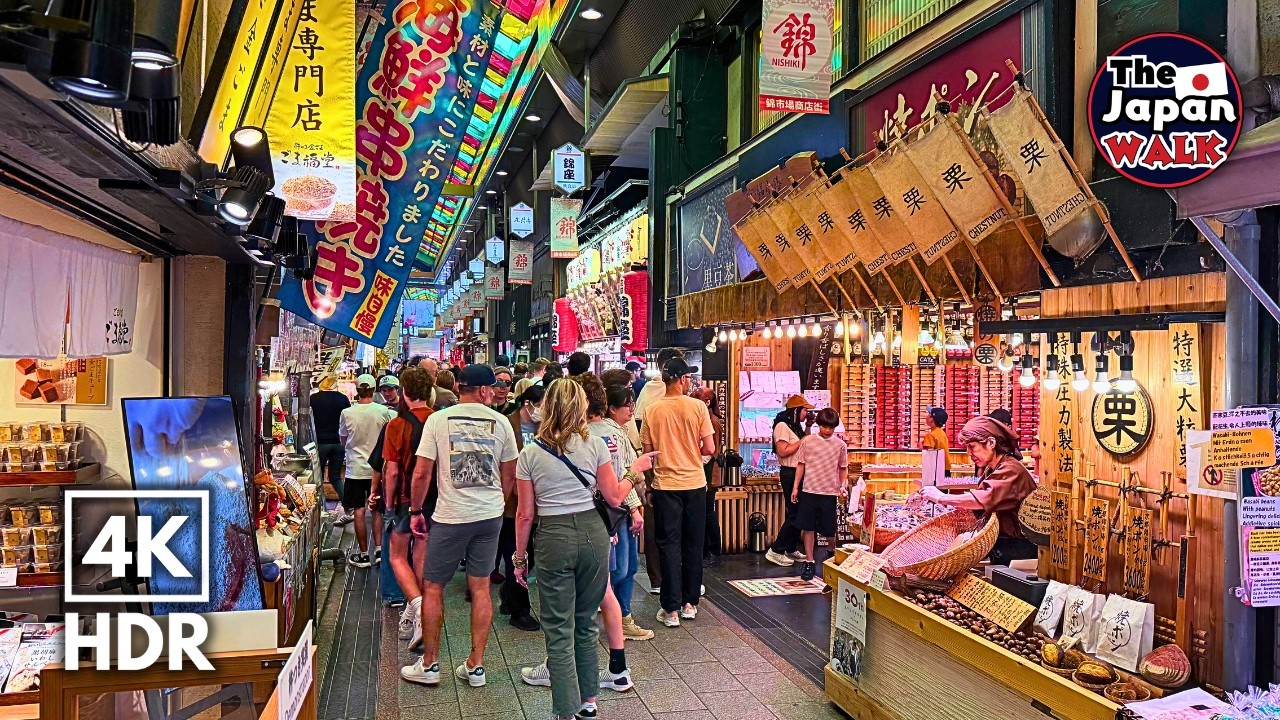 Kyoto Walk – Famous Nishiki Market Street Food | Japan | 4K HDR