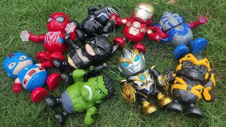 Avengers Action Figures, Iron Man, Spider Man, Captain America, Black Panther, Hulk