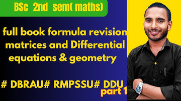 full book  formula revision  bsc  2nd sem  maths # matrices and Differential equations & geometry #