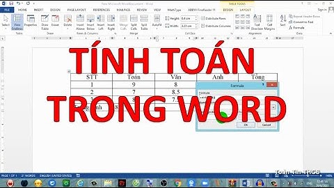 Tính Toán Trong Word