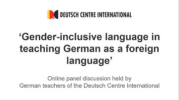 ONLINE PANEL DISCUSSION: Gender-inclusive language in teaching German as a foreign language