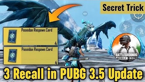 3 RECALL IN BGMI 3.5 UPDATE | HOW TO GET 3 RECALLS IN BGMI/PUBG MOBILE