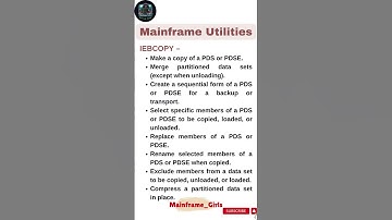 Mainframe Utilities #mainframes #learning #youtube #utilities #coding #shortvideo #trending #IEFBR14