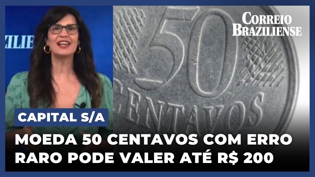 MOEDA DE 50 CENTAVOS COM ERRO RARO PODE VALER ATÉ R$ 200 - 
