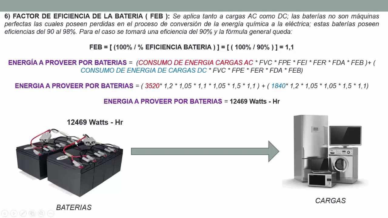 CALCULO DE CAPACIDAD DE BATERIAS EN SISTEMAS DE GENERACION SOLAR FOTOVOLTAICOS AISLADOS YouTube CALCULO DE CAPACIDAD DE BATERIAS EN SISTEMAS DE GENERACION SOLAR FOTOVOLTAICOS AISLADOS YouTube