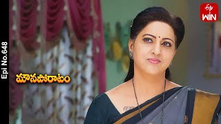 Mouna Poratam | 1st May 2024 | Full Episode No 648 | ETV Telugu