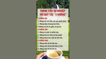 Thăng Tiến Sự Nghiệp Với Quy Tắc 3 Không Bạn Nên Biết  #bahadi #xuhuong