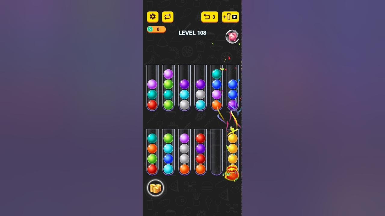 Прохождение ball sort. Прохождение ball sort