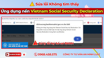 Sửa lỗi "Không tìm thấy ứng dụng nền Vietnam Social Security Declaration" ký nộp hồ sơ BHXH Việt Nam