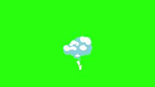 Футаж белый мультяшный дым/ на зелёном фоне/хромакей