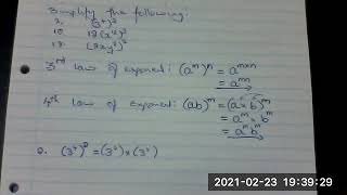 Ex 5 4 Pg 49 3rd & 4th law of exponents