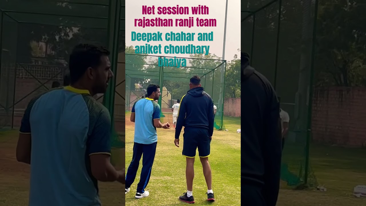 Rajasthan ranji team k saat net practice ..... 
