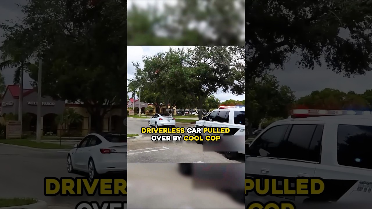 Driverless Car Pulled Over By Cool Cop😅