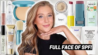 Full Face of Sunscreen Makeup! The Best Makeup With Sunscreen / SPF Makeup EVER