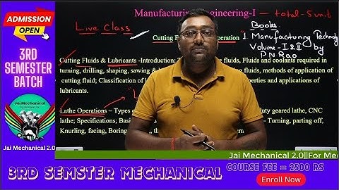 Manufacturing Engineering-I||Intro to Syllabus||3rd Semester||Mechanical||July 2024