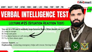 Verbal Intelligence Test for ARMY/NAVY/PAF Initial 2026 | Situation Reaction Test | Lecture#25