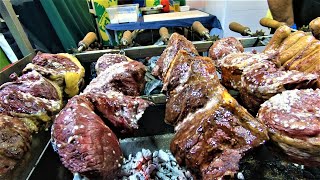 Street Food from Brazil. Great BBQ with Churrasco and Picanha. Brasilian Rodizios.