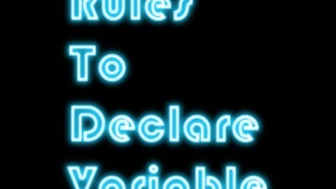 Rules To Follow While Declaring Variable in java