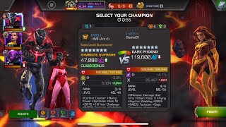 AW Season 60. Symbiote Supreme vs Dark Phoenix on Node 25 Thorns (Physical) / Be Like Water #mcoc
