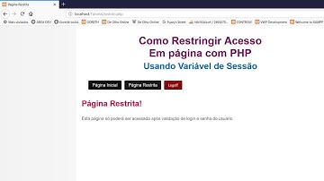 Restringindo Acesso Em página com PHP Usando Variável de Sessão