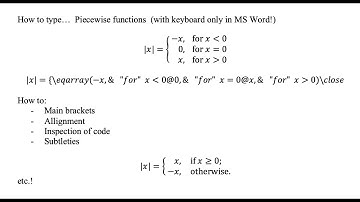 Typing Piecewise Functions with Equation Array (\eqarray) | EFFICIENT Maths Typing in Word series
