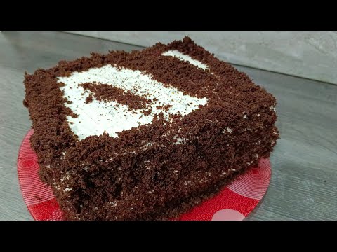 Шоколадный бисквитный тортик Самый простой и самый вкусный.