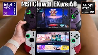MSI Claw 8 EX Intel G3 Extreme vs AMD Z2 Extreme - Path of Exile 2 Gameplay Showdown